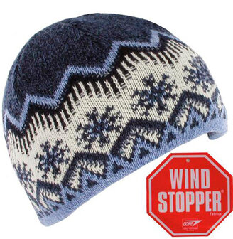 winddichte wintermuts blauw