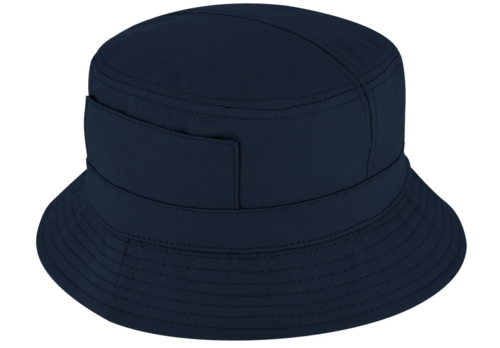 Katoenen bucket hat vissershoedje zonnehoed kleur donkerblauw grote maat XXL 62 63 centimeter