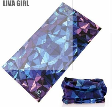 Losse hoofdband buffer lila blauw print