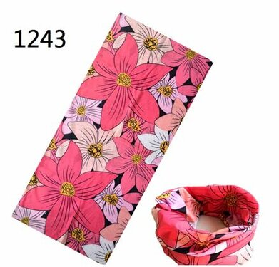 Losse hoofdband buffer kleur roze bloemen print