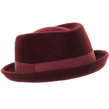 Trendy Up Brim Porkpie hoedje bordeaux