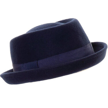 Trendy Up Brim Porkpie hoedje kobalt blauw